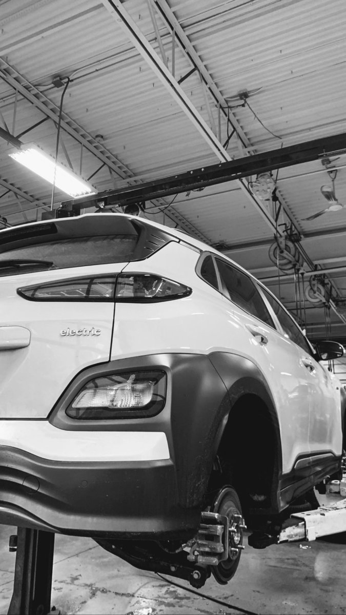Electric suv on carlift